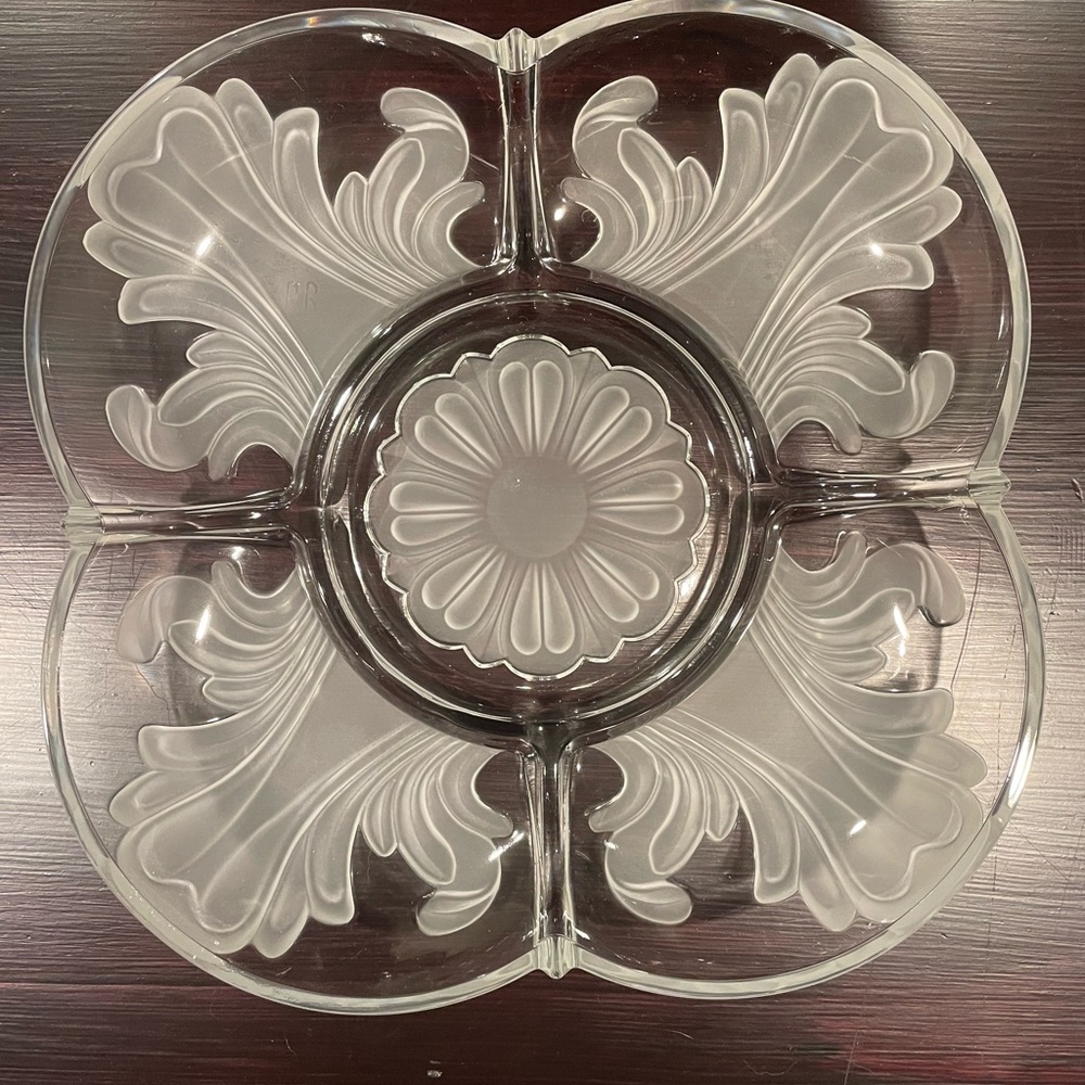 Mikasa serving platter. Four separate serving sections with one in the middle
